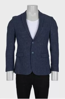 Men's single-breasted blue jacket