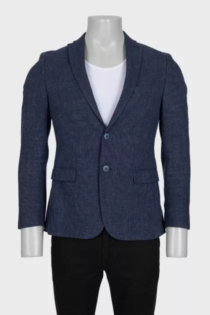 Men's single-breasted blue jacket