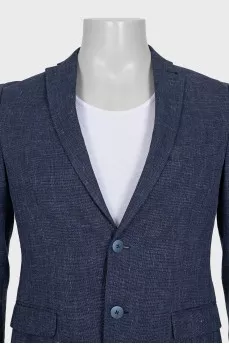 Men's single-breasted blue jacket