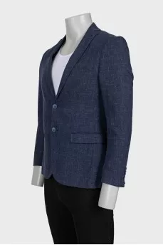 Men's single-breasted blue jacket