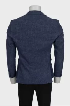 Men's single-breasted blue jacket
