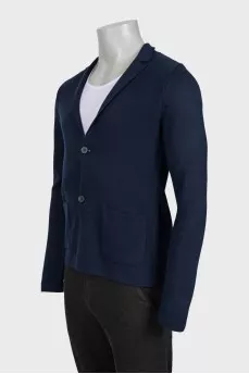 Men's blue cardigan with a button-down neckline