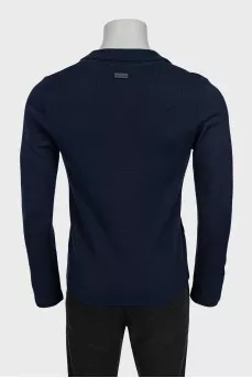 Men's blue cardigan with a button-down neckline