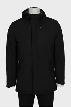 Men's black straight-cut jacket