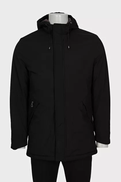 Men's black straight-cut jacket