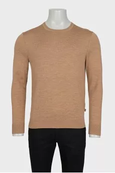 Men's brown merino wool jumper