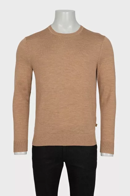 Men's brown merino wool jumper