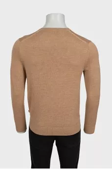 Men's brown merino wool jumper