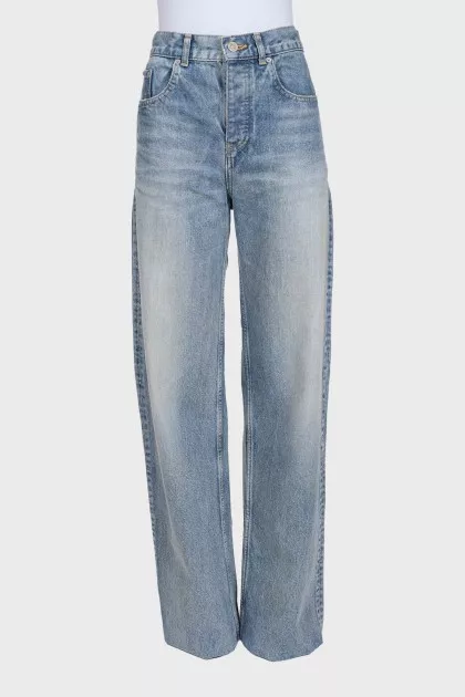 Straight-leg jeans with signature jacron