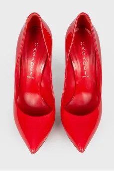 Red shoes on a thin stiletto