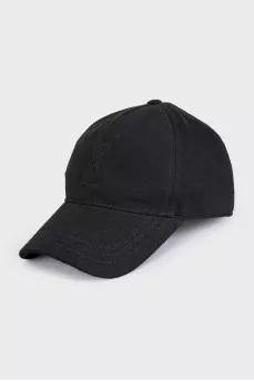 Black textile cap