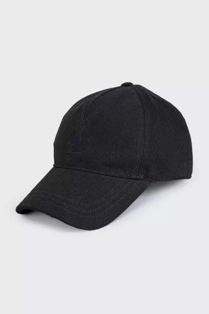 Black textile cap