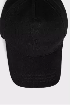 Black textile cap