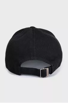 Black textile cap