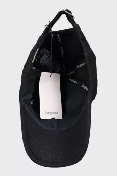 Black textile cap