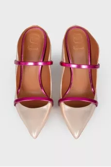 Spiky toe leather mules with tag