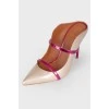 Spiky toe leather mules with tag