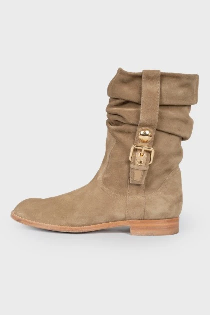 Suede half -sulfur with strap