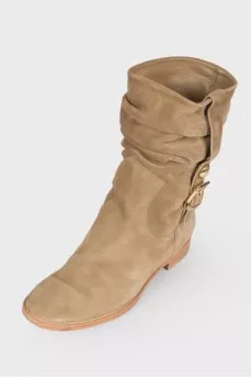 Suede half -sulfur with strap