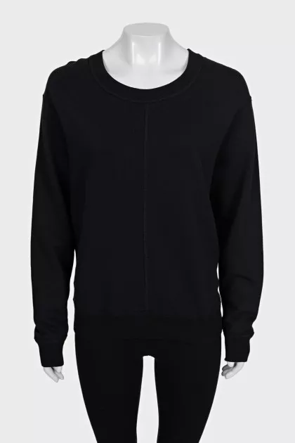 Black jumper with draped back