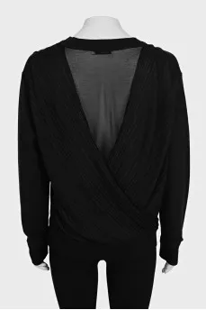 Black jumper with draped back