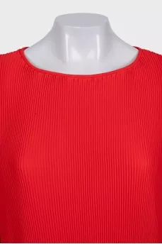 Red pleated dress