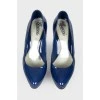Navy patent leather stilettos