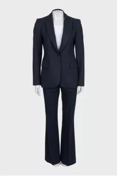Blue suit with flared trousers
