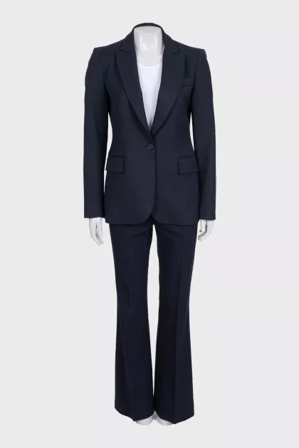 Blue suit with flared trousers
