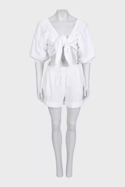 Wrap top and shorts suit