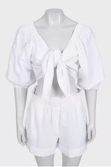 Wrap top and shorts suit