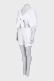 Wrap top and shorts suit