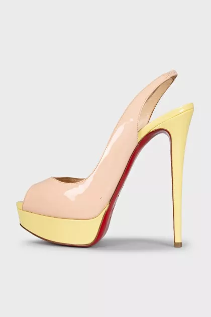 Two-tone open-toe stiletto heels