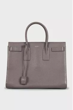 Gray leather tote Sac de Jour