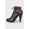 Dark brown leather ankle boots