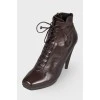 Dark brown leather ankle boots