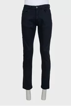 Men's black tapered jeans