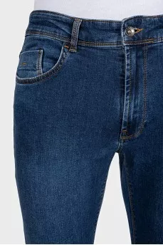 Men's blue jeans with patch pockets
