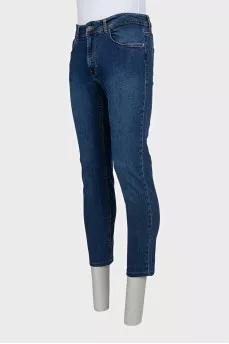 Men's blue jeans with patch pockets