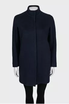 Blue straight-cut coat