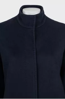 Blue straight-cut coat