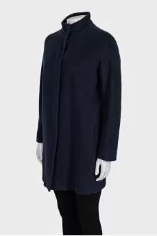 Blue straight-cut coat