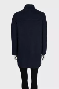 Blue straight-cut coat