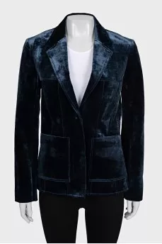 Blue velvet jacket