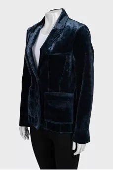 Blue velvet jacket