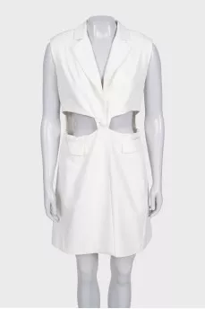 White dress with cutouts
