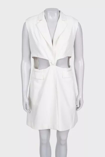 White dress with cutouts