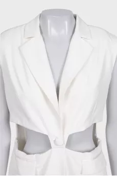 White dress with cutouts