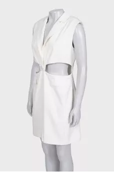 White dress with cutouts