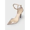 Leather shoes with a transparent toe